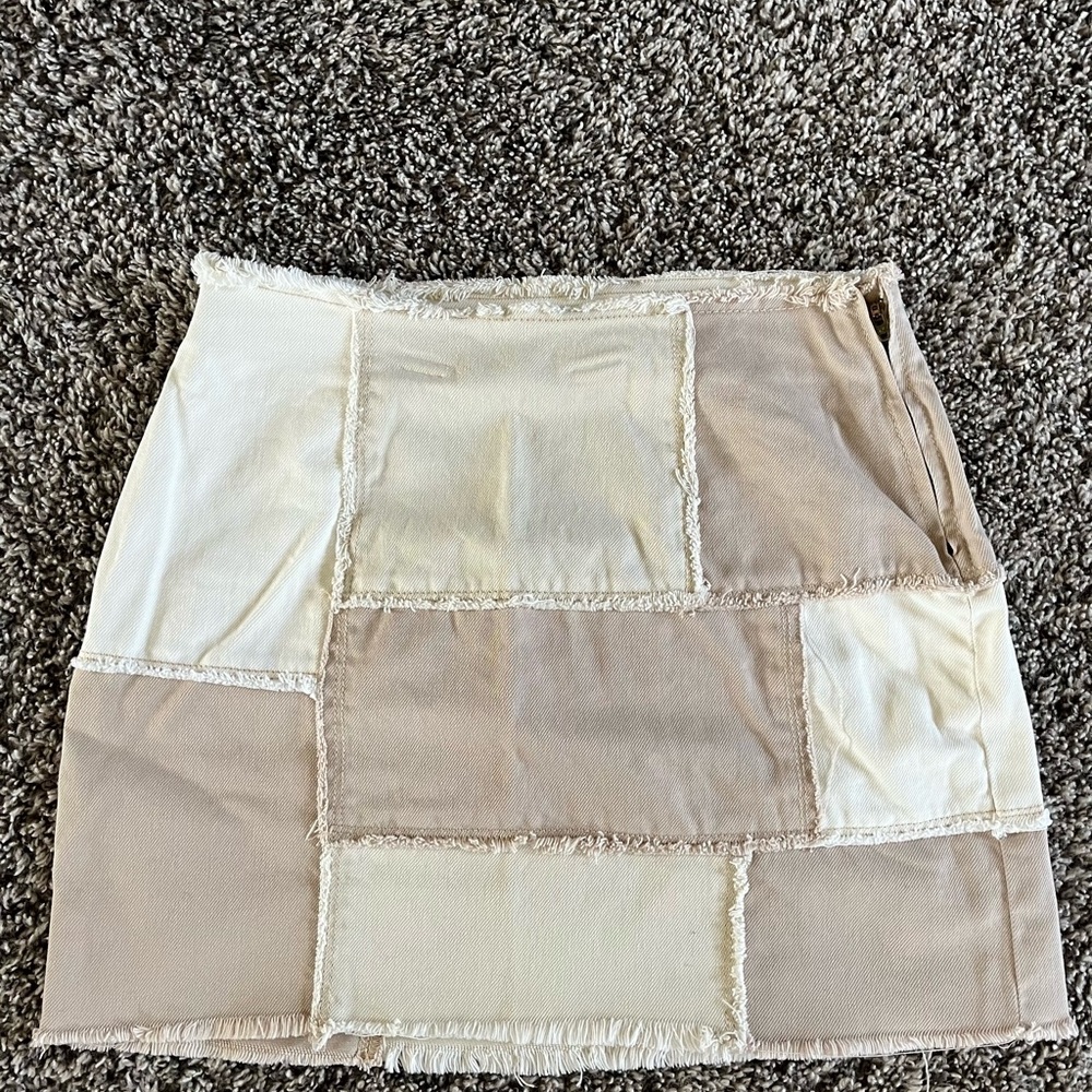 Patchwork Tan and Cream Skirt